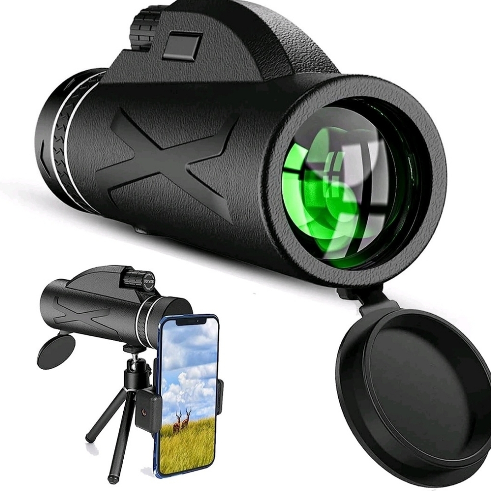 Monocular Telescope Phone Holder Black Field Of Vision Infinite Hunting Security